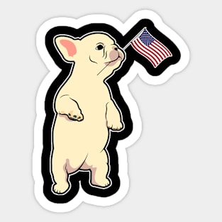 American Flag Frenchie Dog Love Sticker